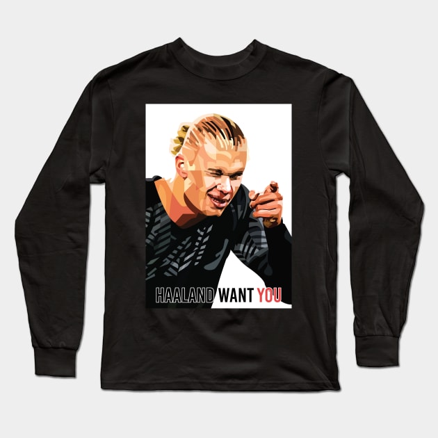 Erling Haaland Funny Long Sleeve T-Shirt by RJWLTG